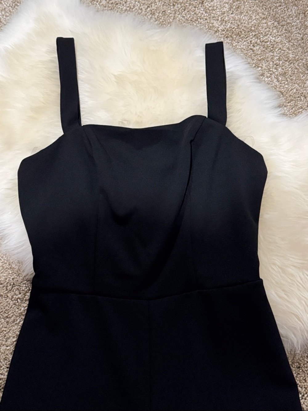 NWOT Crystal Sky Women’s Black Wide-Leg Square-Neck Jumpsuit Size S - Picture 4 of 7